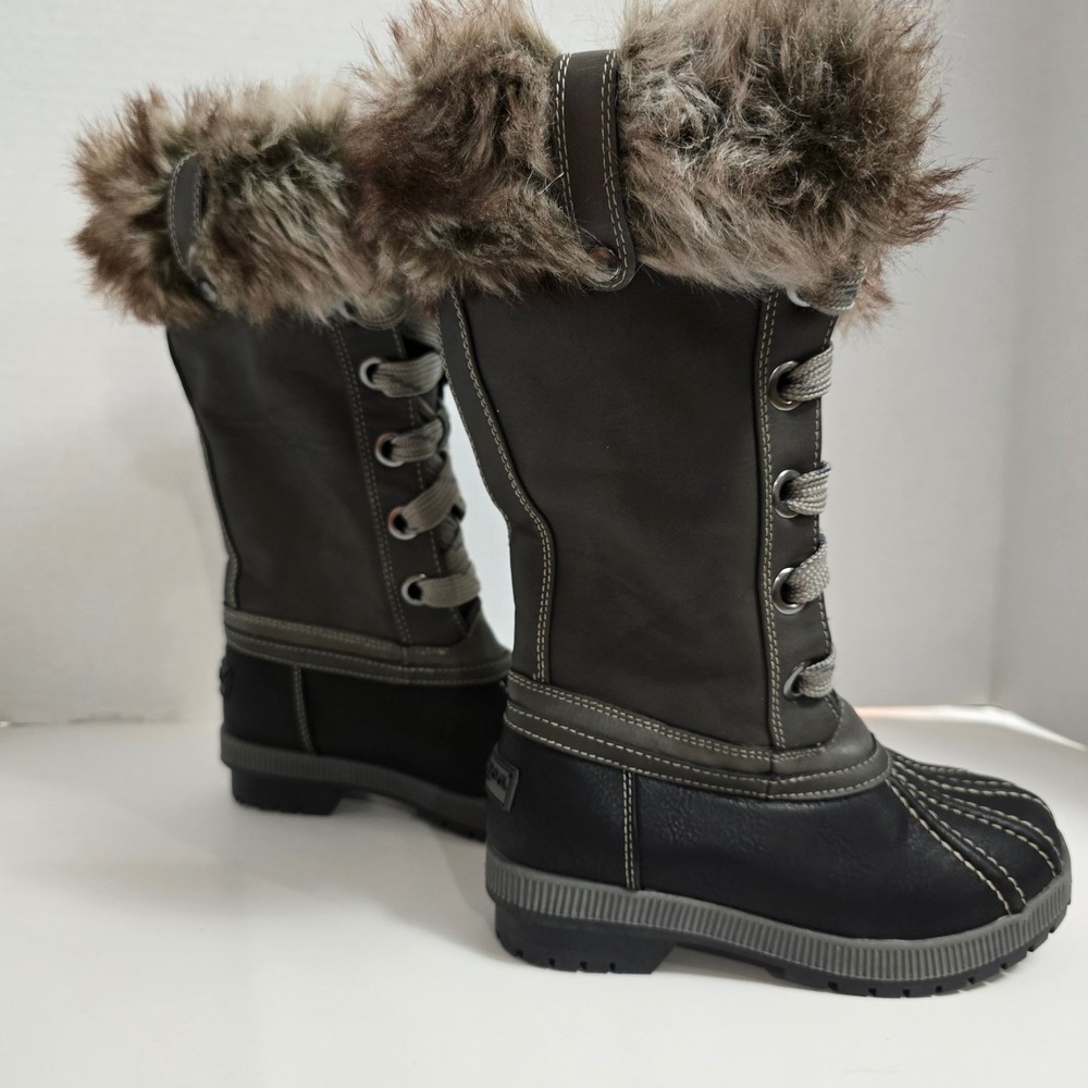 London Fog Kids Insulated Waterproof Winter Snow Boots Faux Fur Lined Sz 13 EUC‎